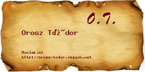 Orosz Tódor névjegykártya